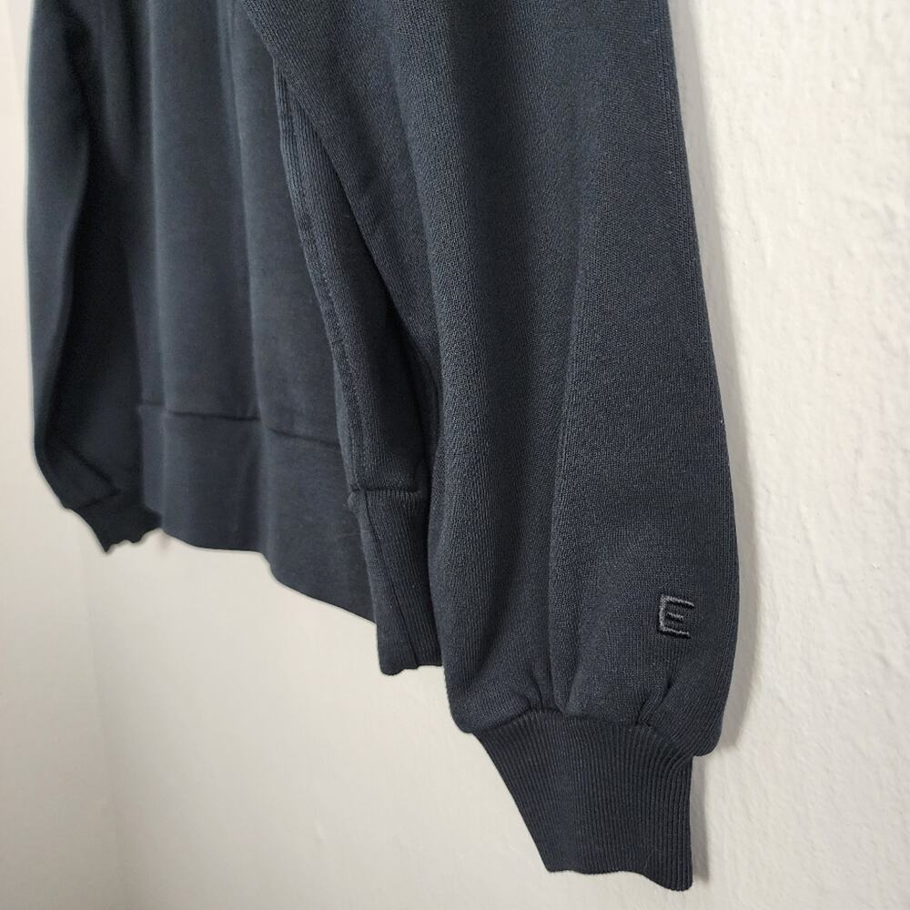 Everlane The Track Organic Cotton Crewneck Sweatshirt Black - Women's XS - Picture 5 of 9